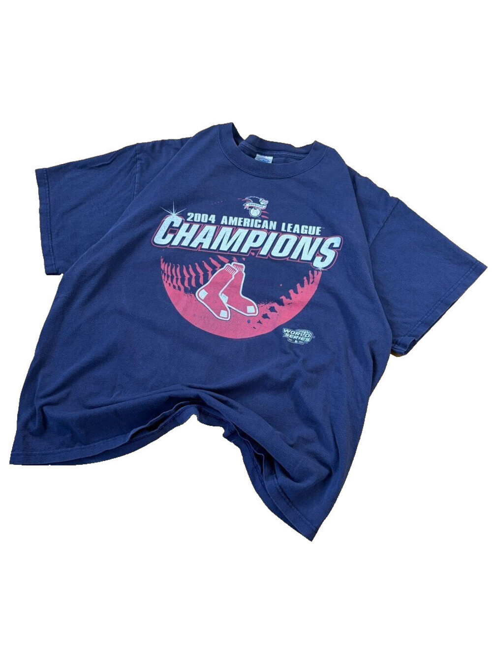 Vintage 2004 Boston Red Sox American League Champions T Shirt Men’s XL Navy MLB